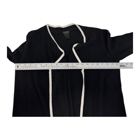 Black Duster Cardigan Open Front Long Sleeve Knit Sweater Jacket - Picture 7 of 8